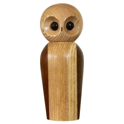 Totally Bamboo Rock & Branch Owl-shaped Adjustable Wood Pepper Mill In Brown