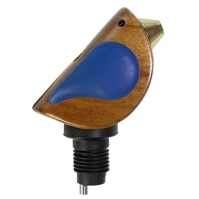 Totally Bamboo Songbird Specialties "singing" Bottle Pourer With Turquoise Wings In Blue