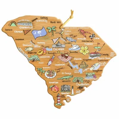 Totally Bamboo South Carolina Cutting & Serving Board With Artwork By Fish Kiss