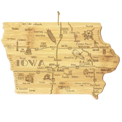 Totally Bamboo State Destination Series Bamboo Iowa Cutting Board