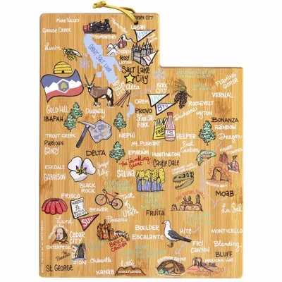 Totally Bamboo Utah Cutting & Serving Board With Artwork By Fish Kiss