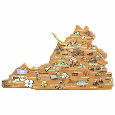 Totally Bamboo Virginia Cutting & Serving Board With Artwork By Fish Kiss