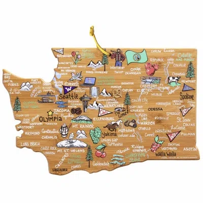 Totally Bamboo Washington Cutting & Serving Board With Artwork By Fish Kiss