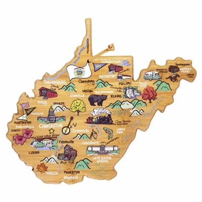 Totally Bamboo West Virginia Cutting & Serving Board With Artwork By Fish Kiss