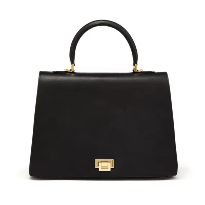 Tote London Women's Black / Gold Celeste Saffiano Leather Tote - Black & Gold