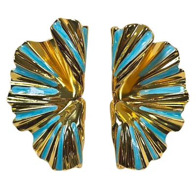 Tote London Women's Blue  Wave Statement Earrings