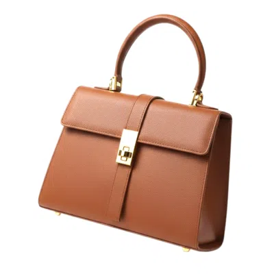 Tote London Women's Brown  Classic Mini Ethereal Flk Tan Saffiano Leather Bag