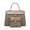 Tote London Women's Ethereal Double Dose Bag In Saffiano Calf Leather - Grey