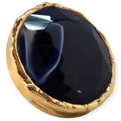 Tote London Women's Gold / Blue Midnight Mirage - Blue & Gold Round Cocktail Ring