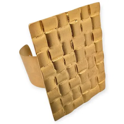 Tote London Women's Gold Fafa Rectangle Cuff Bracelet