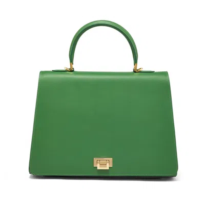 Tote London Women's Green / Gold Celeste Saffiano Leather Tote - Green & Gold