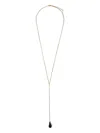 Totême 18k Gold-plated Brass Onyx Drop Necklace