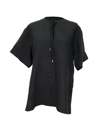 Pre-owned Totême 2020s Fluid Tie Shirt In Black