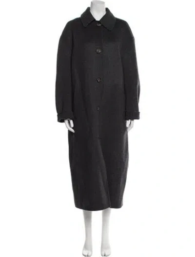 Pre-owned Totême 2023 Double Car Trench Coat In Gray