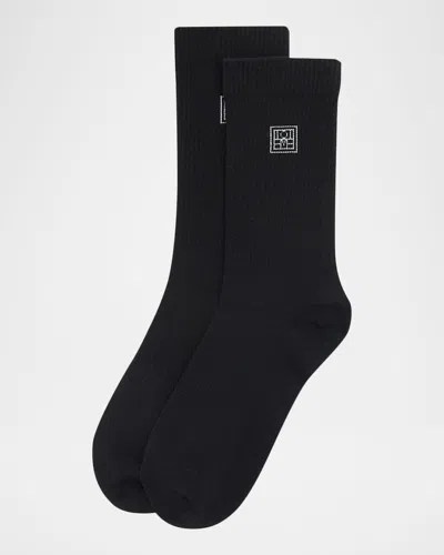 Totême 2-pack Rib-knit Socks In Black