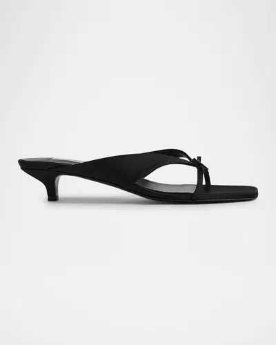 Totême 35mm Bow Satin Sandals In Black