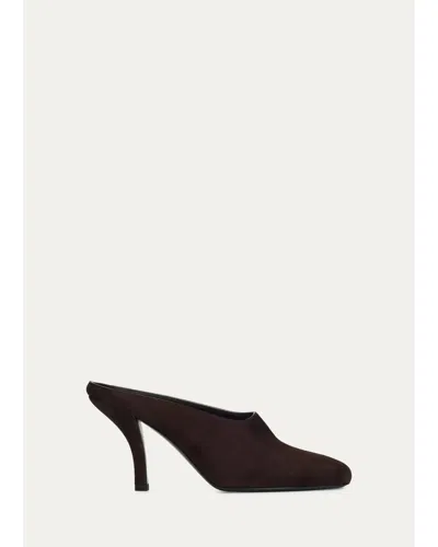 Totême 35mm Contour Suede Mules In Brown