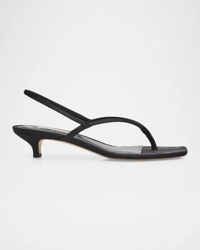 Totême 35mm Satin Slingback Flip Flops In Black