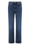 Totême Straight-leg Organic Cotton Jeans With Metal Buttons In Blue