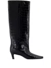 Totême 50mm Croc-embossed Leather Knee-high Boots In Black