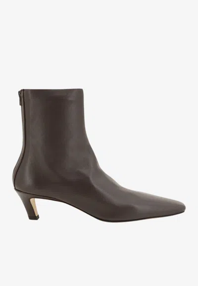 Totême 55 Pointed-toe Ankle Boots In Brown