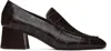 Totême Toteme The Block Heel Croc Embossed Loafer In Brown