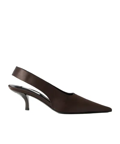 Totême 55mm Classic Satin Pumps In Brown