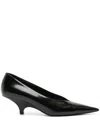 Totême Sharp Leather Kitten-heel Pumps In Black