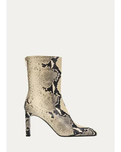 TOTÊME 85MM BAR PYTHON-EMBOSSED LEATHER ANKLE BOOTS