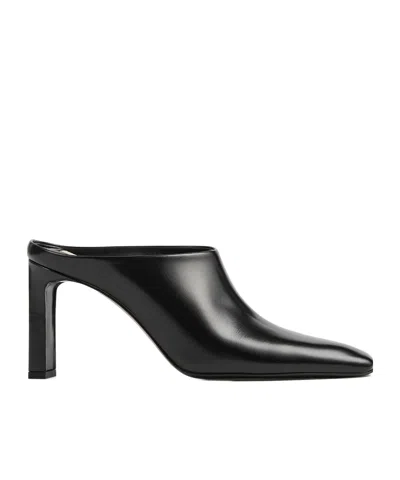 Totême 85mm Box Leather Mules In Black