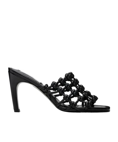 Totême 85mm Knotted-leather Sandals In Black