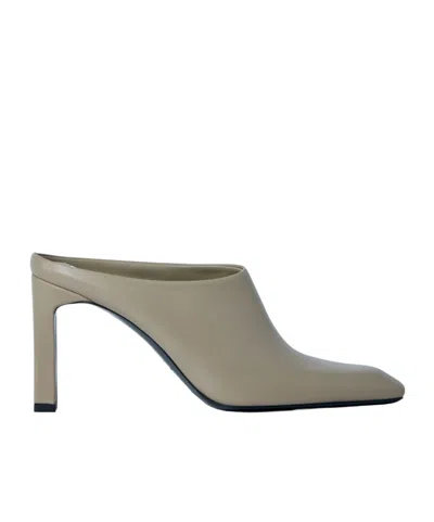 Totême 85mm Square Toe Bar Mules In Gray
