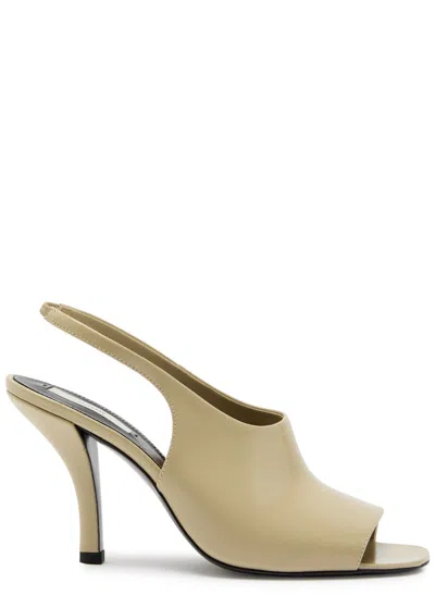 Totême Toteme 90 Slingback Naplack Leather Sandals In Brown