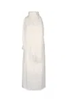 Totême Dresses With Frayed Hem And Scarf Detail In Black