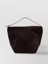 Totême Adjustable Suede Tote With Top Handle And Shoulder Strap