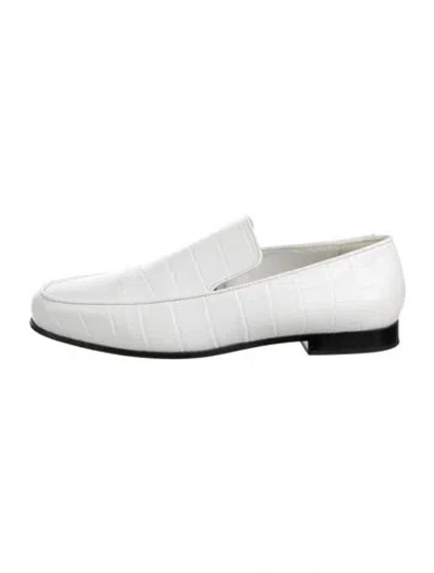 Pre-owned Totême Alligator Animal Print Loafers In White