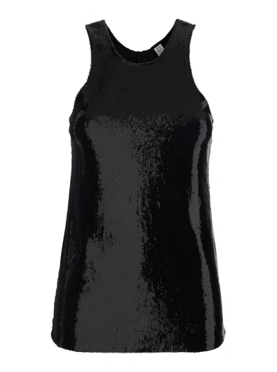 Totême Toteme All-over Sequin Tank Top In Black