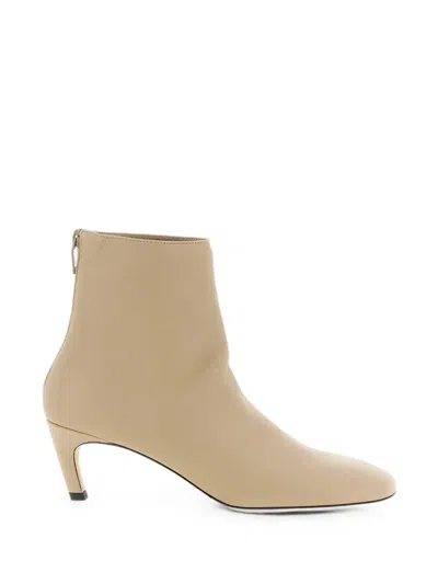 Totême Almond-toe Nappa Ankle Boots In Neutral