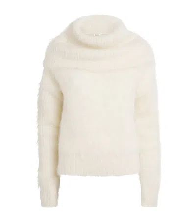 Totême Alpaca-blend Funnel-neck Sweater In Neutral