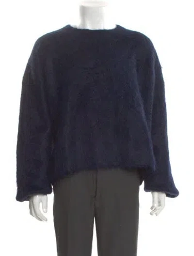 Pre-owned Totême Alpaca Crew Neck Pullover In Blue