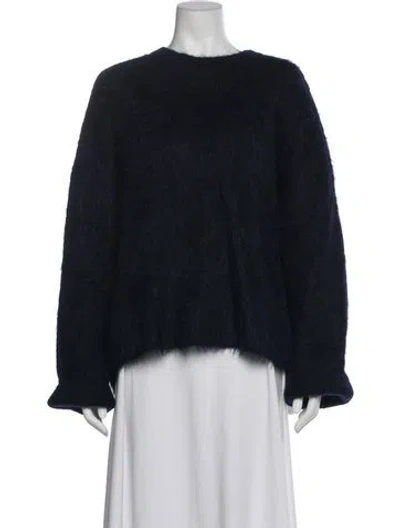 Pre-owned Totême Alpaca Crew Neck Sweater In Black