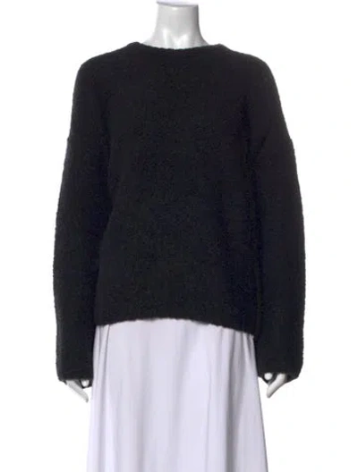 Pre-owned Totême Alpaca Crew Neck Sweater In Black