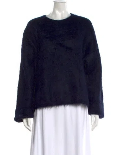 Pre-owned Totême Alpaca Crew Neck Sweater In Blue