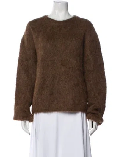 Pre-owned Totême Alpaca Crew Neck Sweater In Brown