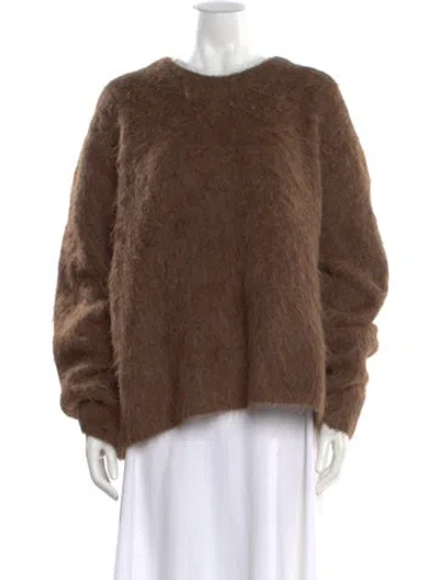 Pre-owned Totême Alpaca Crew Neck Sweater In Brown