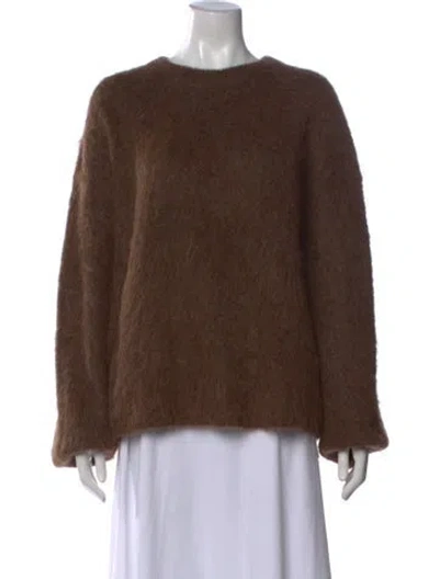 Pre-owned Totême Alpaca Crew Neck Sweater In Brown