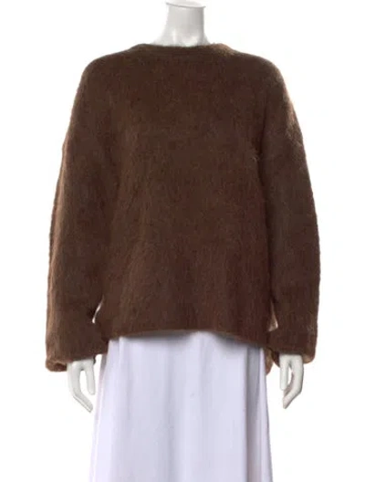 Pre-owned Totême Alpaca Crew Neck Sweater In Brown