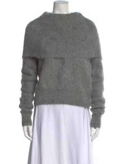 Pre-owned Totême Alpaca Crew Neck Sweater In Gray