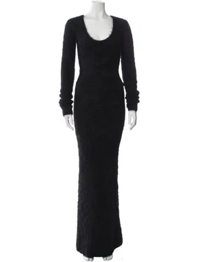 Pre-owned Totême Alpaca Long Dress In Black