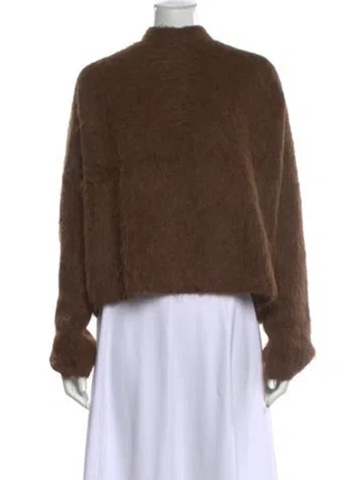 Pre-owned Totême Alpaca Mock Neck Sweater In Brown